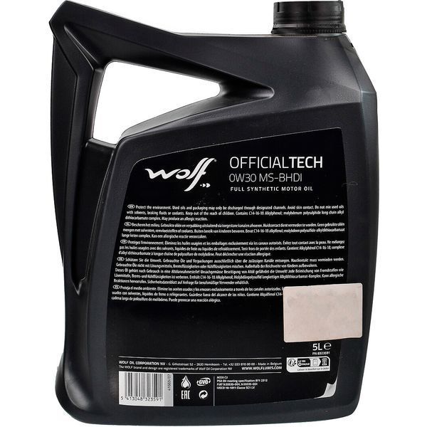 Wolf Officialtech MS-BHDI 0W-30, 5 л (8323591) моторное масло фото