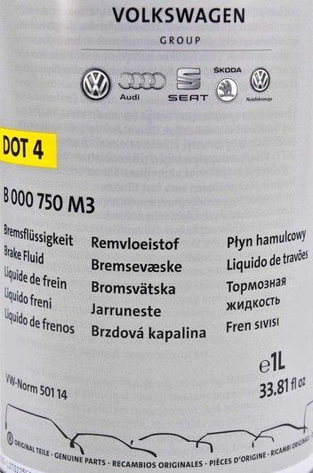 VAG DOT 4, 1 л (B000750M3) гальмівна рідина металева тара фото