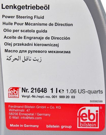 Febi Power Steering Fluid трансмиссионное масло фото