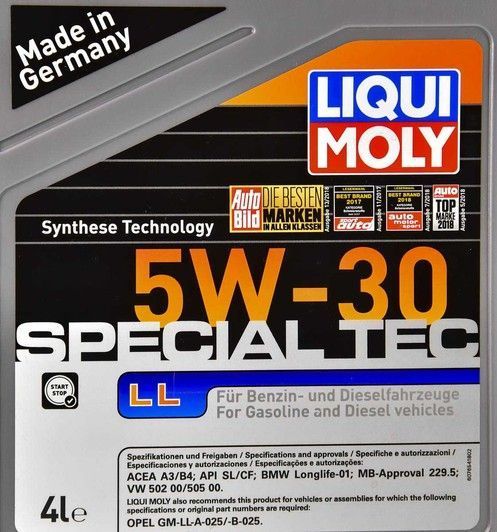 Liqui Moly Special Tec LL 5W-30 4 л, (7654) моторна олива фото