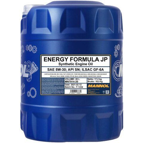 Mannol Energy Formula JP 5W-30 20 л, (MN7914-20) моторное масло фото