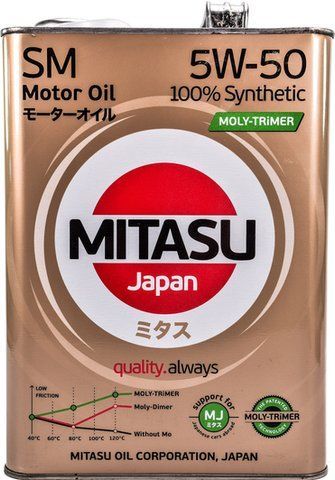 Mitasu Motor Oil SM 5W-50 4 л, (MJ-113-4) моторное масло фото