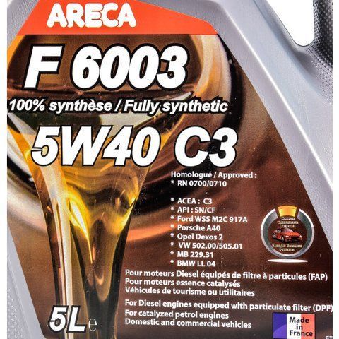 Areca F6003 C3 5W-40, 5 л (030f0005000) моторна олива фото