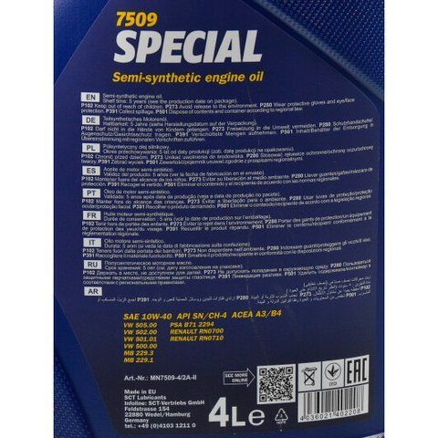 Mannol Special 10W-40 4 л, (MN7509-4) моторна олива фото