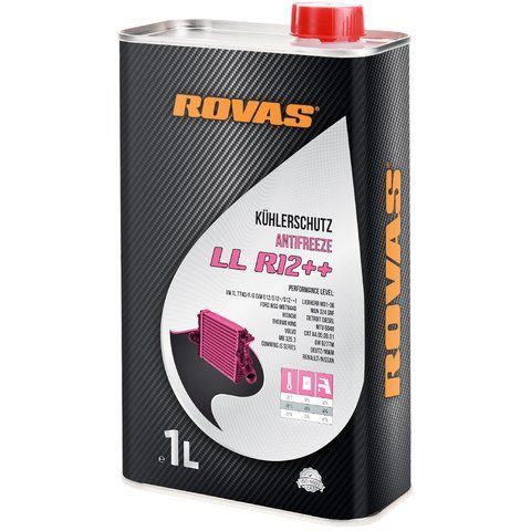 Rovas Coolant LL R12++ розовый -38&deg;C, 1 л (75971) готовый антифриз фото