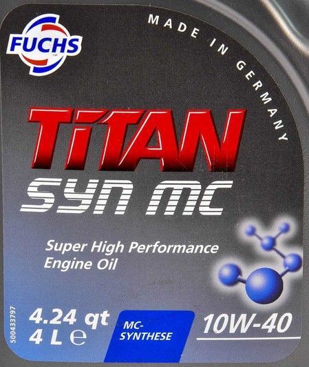 Fuchs Titan Syn MC 10W-40 4 л, (601004360) моторное масло фото