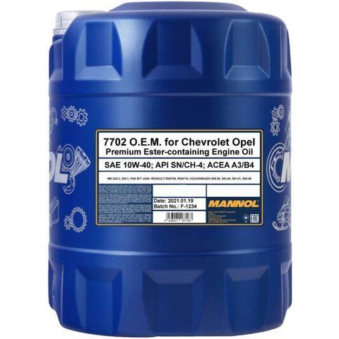 Mannol OEM For Chevrolet Opel 10W-40 10 л (MN7702-10) моторна олива фото
