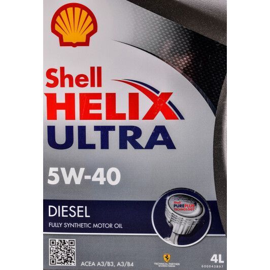 Shell Helix Diesel Ultra 5W-40, 4 л (550040549) моторна олива фото