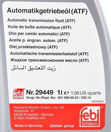 Febi ATF 134, 1 л (29449) трансмісійна олива фото