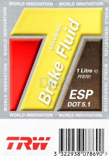 TRW DOT 5.1 ESP, 1 л (PFB701) тормозная жидкость пластиковая тара фото
