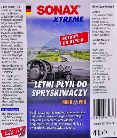Sonax Xtreme NanoPro літній 4 л, (272405) омивач фото