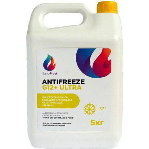 Готовий антифриз NanoFrost Ultra G12+ жовтий -37 &deg;C фото