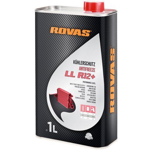 Rovas Coolant LL R12+ красный -38&deg;C, 1 л (75942) готовый антифриз фото