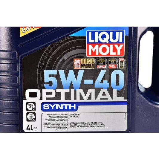 Liqui Moly Optimal Synth 5W-40 4 л, (3926) моторна олива фото