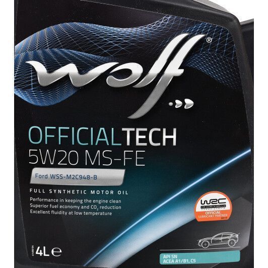 Wolf Officialtech MS-FE 5W-20, 5 л, (8320385) моторное масло фото