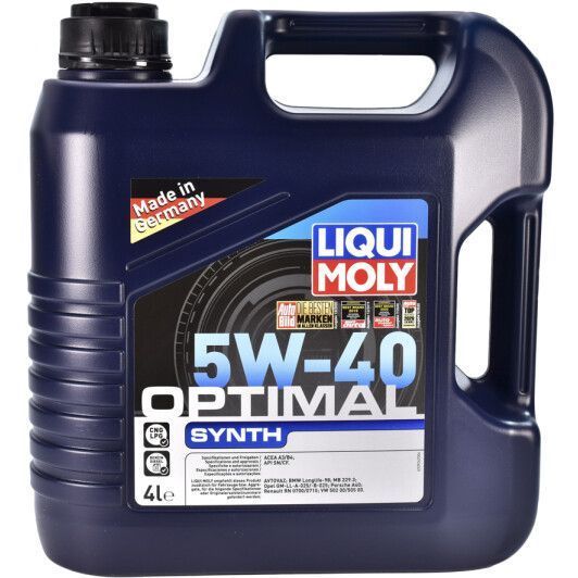 Liqui Moly Optimal Synth 5W-40 4 л, (3926) моторна олива фото