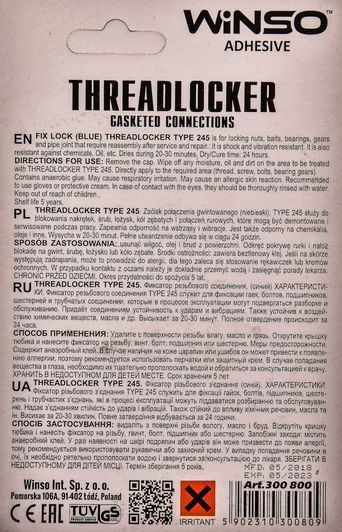 Winso Threadlocker Type 245 фіксатор різьблення, 10 мл (300800) фото