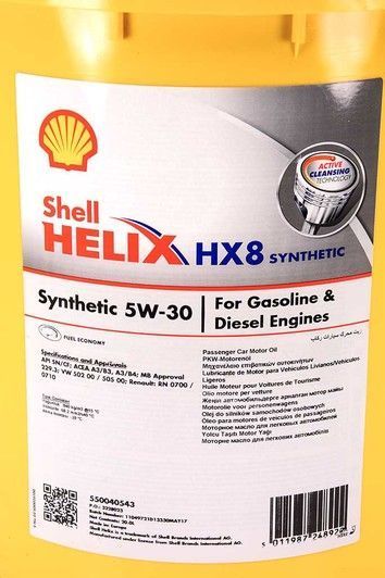 Shell Helix HX8 Synthetic 5W-30 20 л, (550040543) моторна олива фото