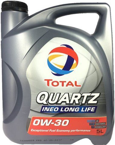 Total Quartz Ineo Long Life 0W-30, 5 л (214225) моторное масло фото