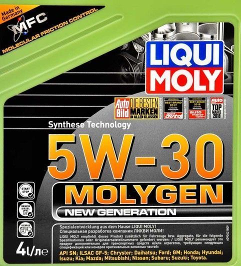 Liqui Moly Molygen New Generation 5W-30 4 л, (9042) моторное масло фото
