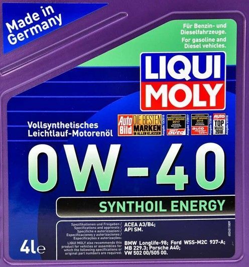 Liqui Moly Synthoil Energy 0W-40 4 л, (7536) моторна олива фото