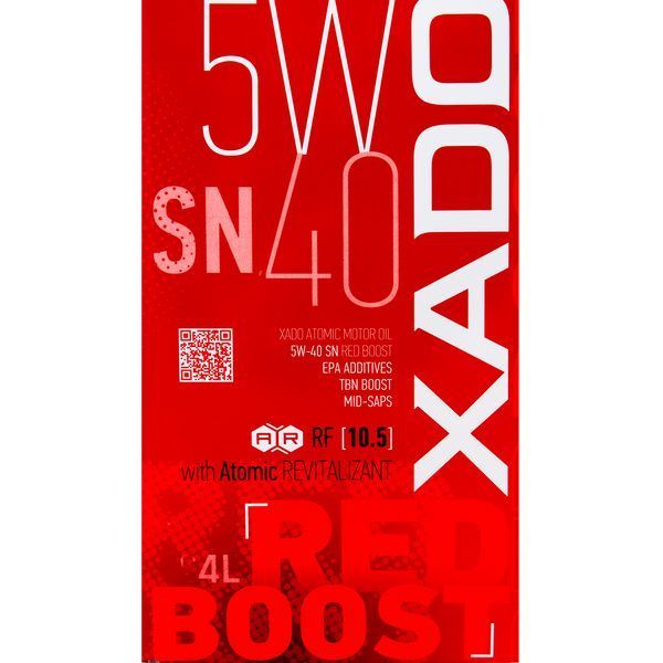 XADO Atomic Oil SN Red Boost 5W-40, 4 л (ХА26269) моторна олива фото