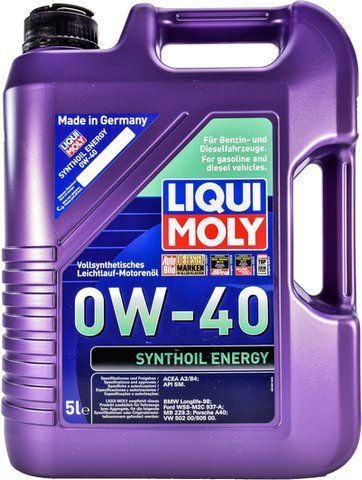 Liqui Moly Synthoil Energy 0W-40 5 л, (1923) моторное масло фото