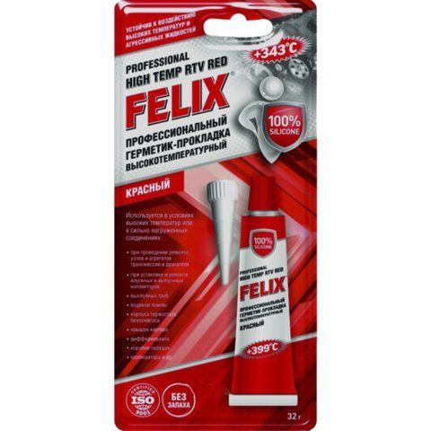 Felix Professional High Temp RTV красный формирователь прокладок, 32 мл (411040060) фото