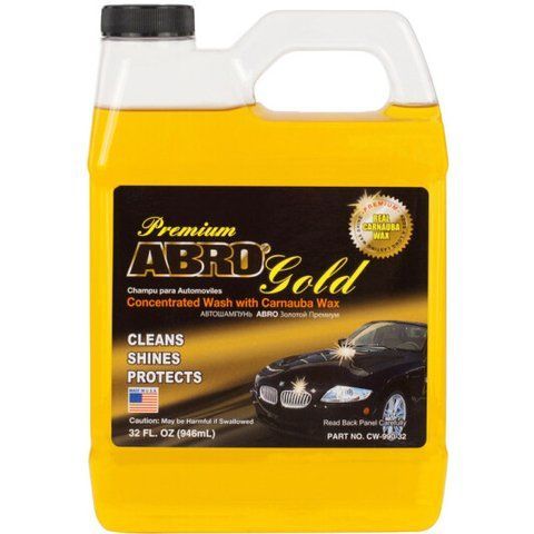 Автошампунь-полироль концентрат ABRO Premium Gold с воском фото
