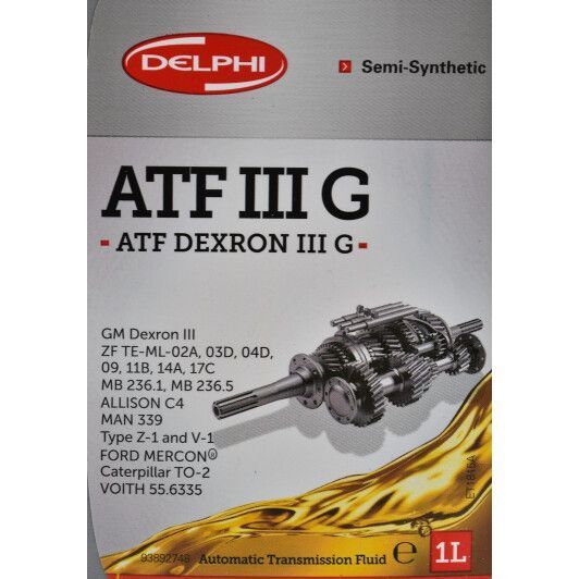 Delphi ATF Dexron III-G, 1 л (93892748) напівсинтетична трансмісійна олива фото