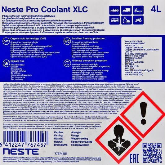 Neste Pro Coolant XLC G12+ красный, 4 л концентрат антифриза фото