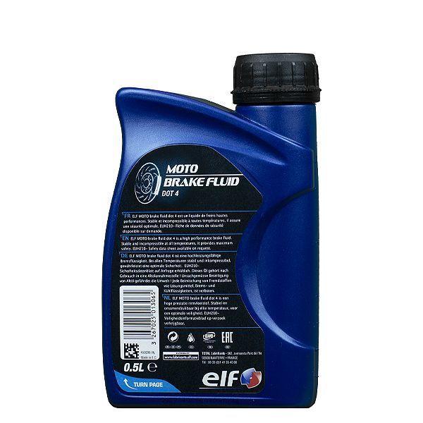 Elf Moto Brake Fluid DOT 4, 0,5 л (194978) тормозная жидкость фото