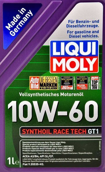 Liqui Moly Synthoil Race Tech GT1 10W-60 1 л, (1943) моторное масло фото