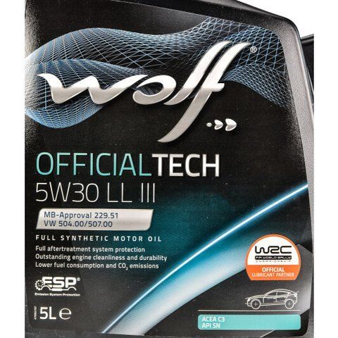 Wolf Officialtech LL III 5W-30 5 л, (8307614) моторное масло фото