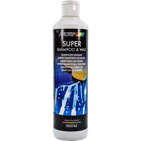 Автошампунь-поліроль концентрат Motip Super Shampoo & Wax з воском фото