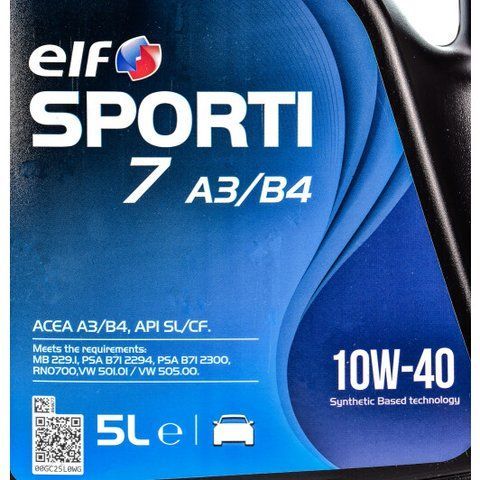 Elf Sporti 7 A3/B4 10W-40 5 л, (214254) моторна олива фото