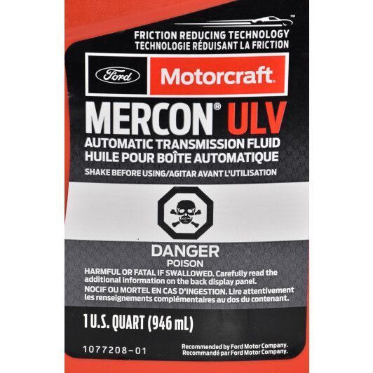 Ford Motorcraft Mercon ULV, 0,946 л (XT-12-QULV) трансмісійна олива фото