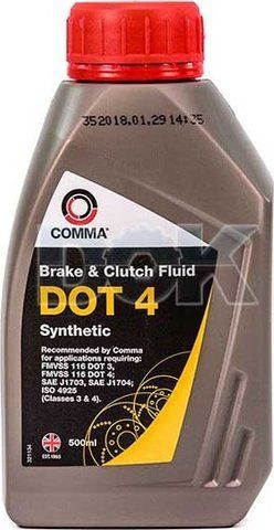 Comma Synthetic DOT 4 ABS, 0,5 л (BF4500M) тормозная жидкость пластиковая тара фото