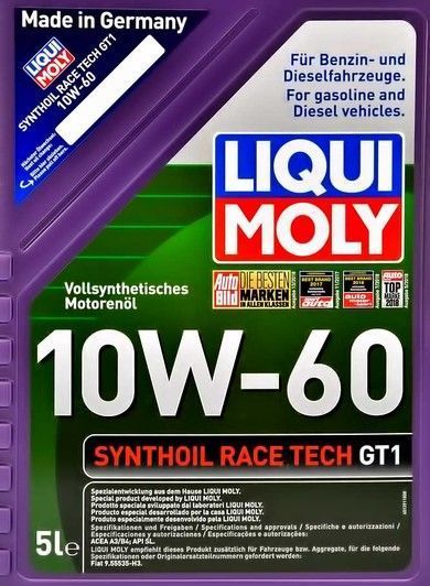 Liqui Moly Synthoil Race Tech GT1 10W-60 5 л, (1944) моторное масло фото