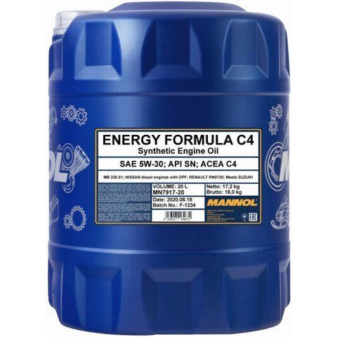 Mannol Energy Formula C4 5W-30 20 л, (MN7917-20) моторна олива фото