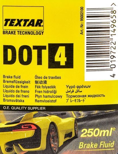 Textar DOT 4, 0,25 л (95002100) тормозная жидкость пластиковая тара фото