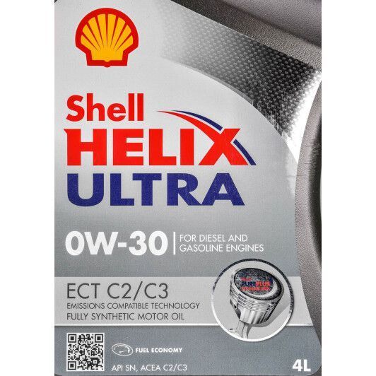 Shell Helix Ultra ECT C2/C3 0W-30, 4 л (550046306) моторна олива фото