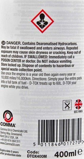 Comma Petrol D-TOX, 400 мл (DTOX400M) присадка фото