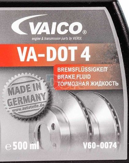 Vaico DOT 4, 0,5 л (v600074) гальмівна рідина пластикова тара фото
