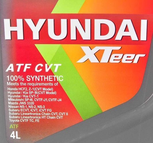Hyundai XTeer ATF CVT, 4 л (1041413) синтетическое трансмиссионное масло фото