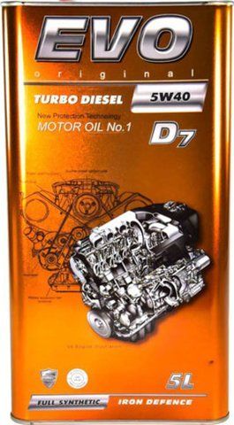 EVO D7 Turbo Diesel 5W-40 5 л, моторна олива фото
