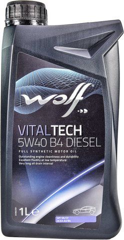 Wolf Vitaltech B4 Diesel 5W-40 1 л, (8333903) моторное масло фото
