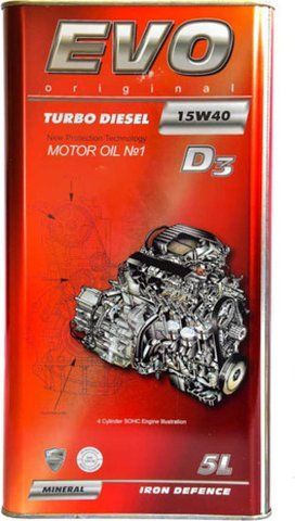 EVO D3 Turbo Diesel 15W-40 5 л, моторна олива фото