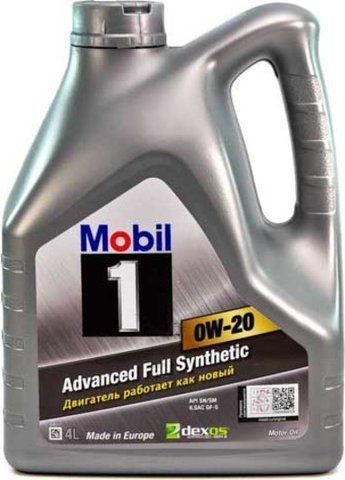 Mobil 1 0W-20 4 л, (152043) моторна олива фото