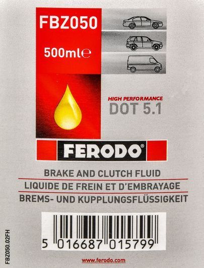 Ferodo Synthetic DOT 5.1, 0,5 л (FBZ050) тормозная жидкость пластиковая тара фото
